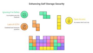 Climate controlled secure storage warehouse interior