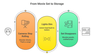 film production props packed for film production storage