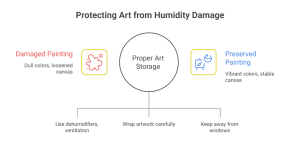 paintings stored safely during monsoon
