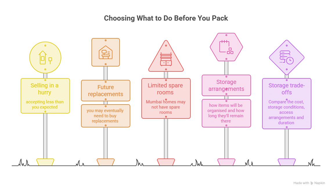 CHOOSING WHAT TO DO BEFORE YOU PACK 